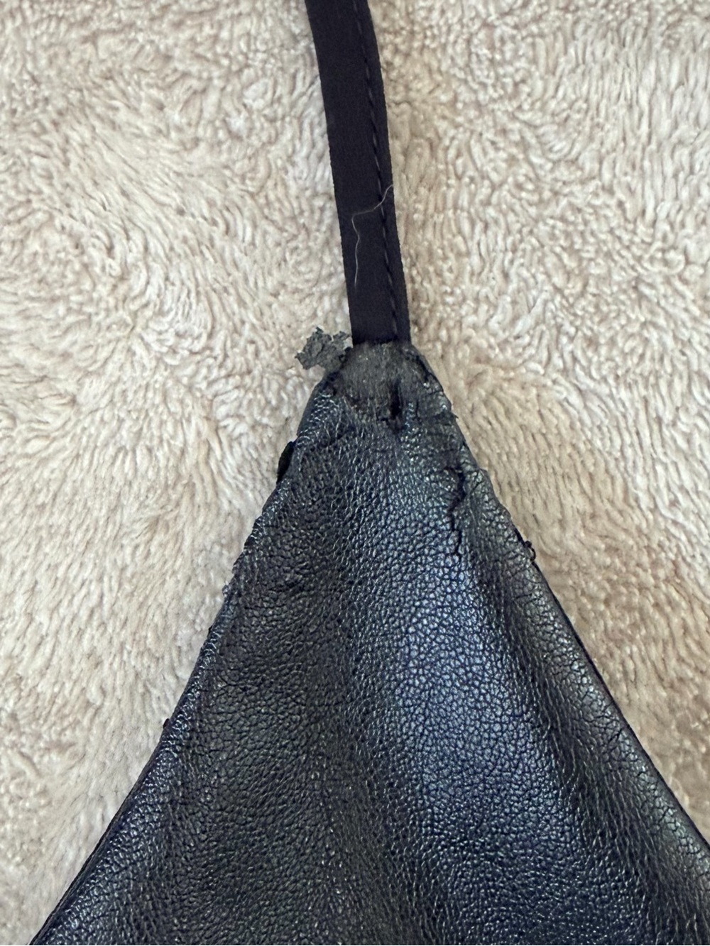 Banana Republic Black Leather Cami Tank Top Size 4 Fairy Grunge Ren Fest Minimal - Picture 4 of 13